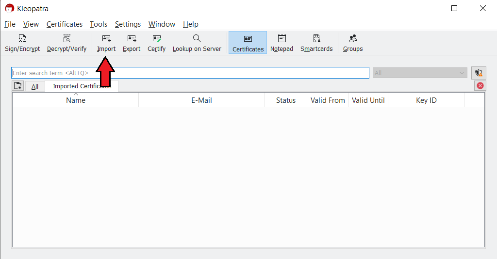 Image showing the kleopatra application