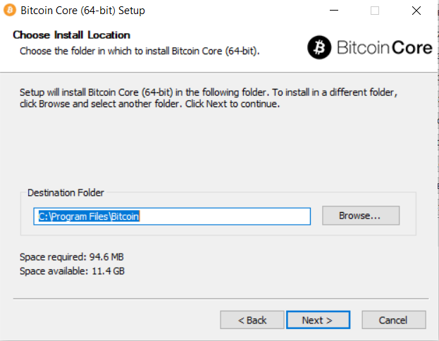 Image showing the Installation of Bitcoin Core