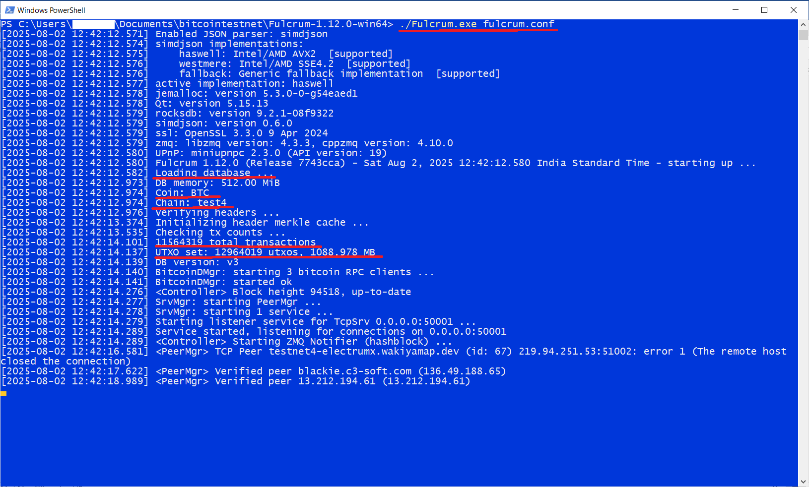 Image showing Fulcrum running in Powershell